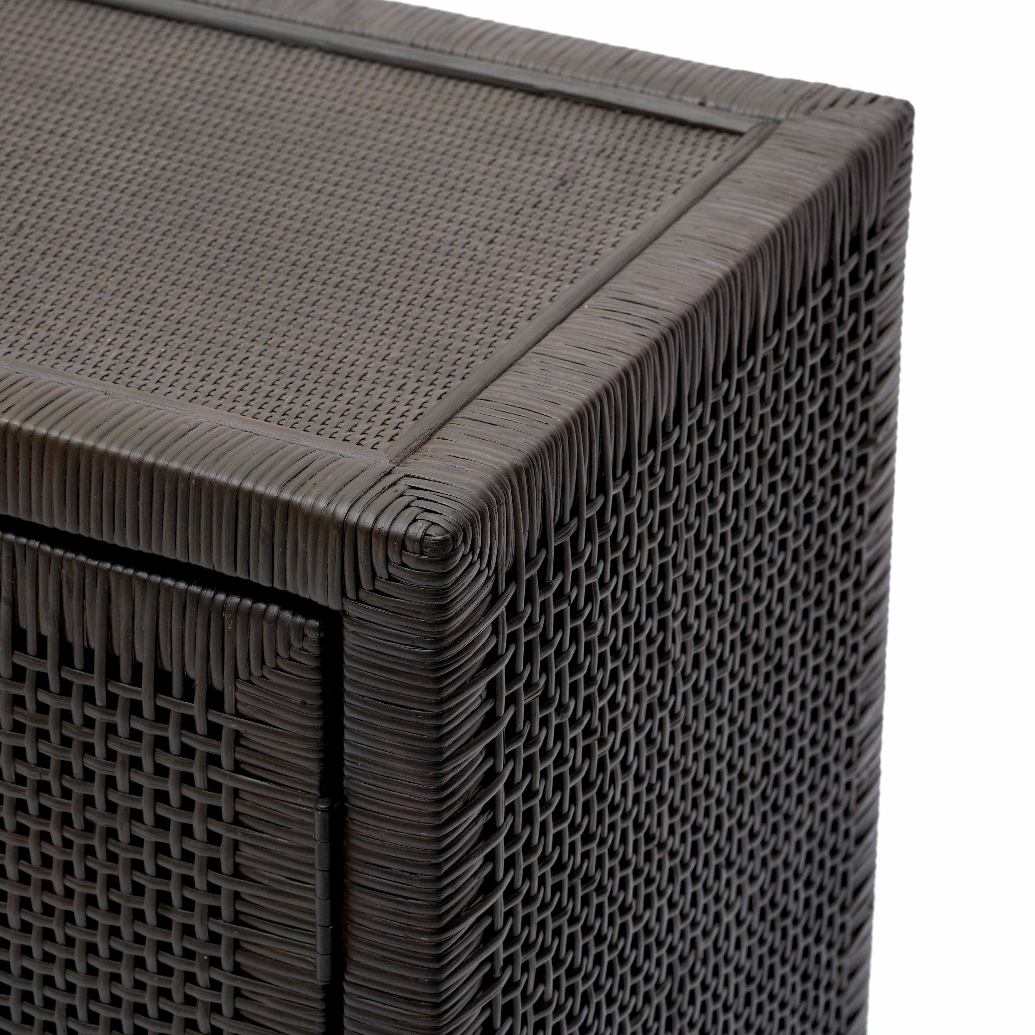 Amara Charcoal Woven Rattan Buffet - Image 3