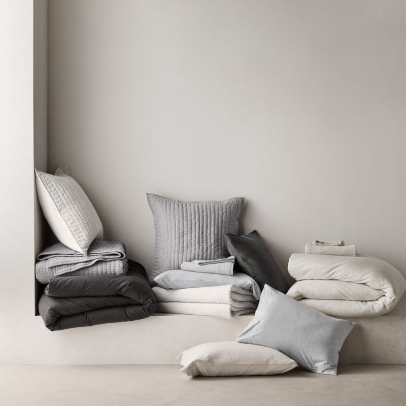 Cozysoft Organic Cotton Jersey Heathered Ivory Full/Queen Quilt - Image 3