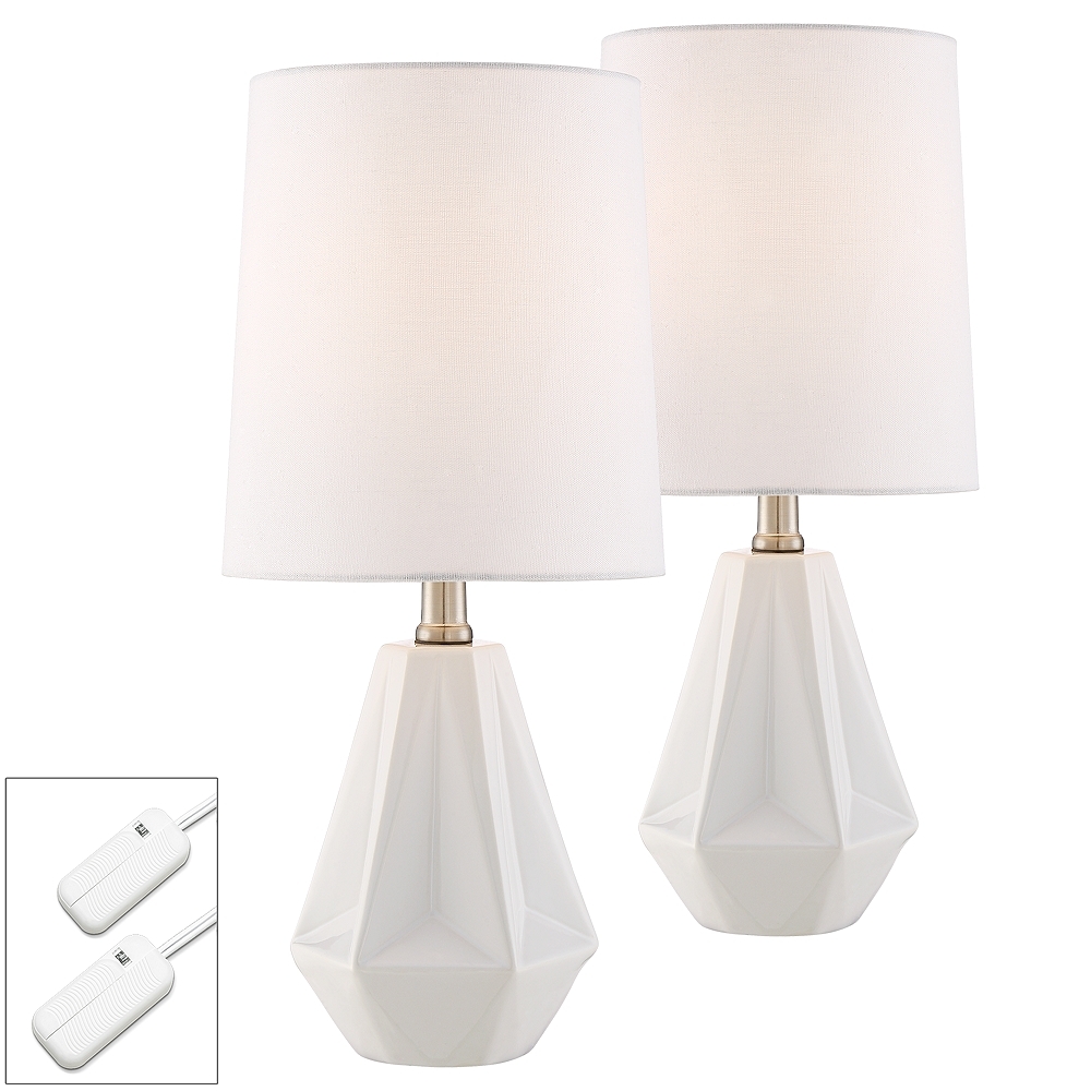 Colyn White Prism Accent Table Lamps Set of 2 with Dimmers - Style # 80R13 - Image 0