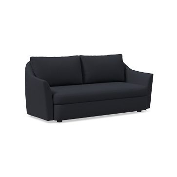 Dallas 76" Sofa Poly Performance Washed Canvas Midnight CS - Image 0