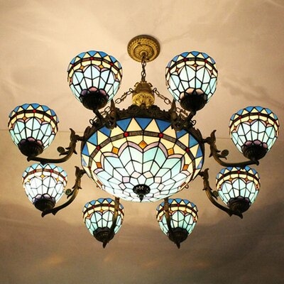 Tiffany Stained Glass Chandelier - Image 0
