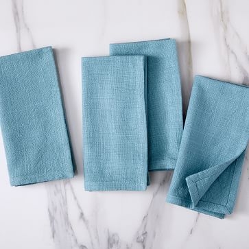 Textured Cotton Napkins, Mineral Blue, Set of 4 - Image 0