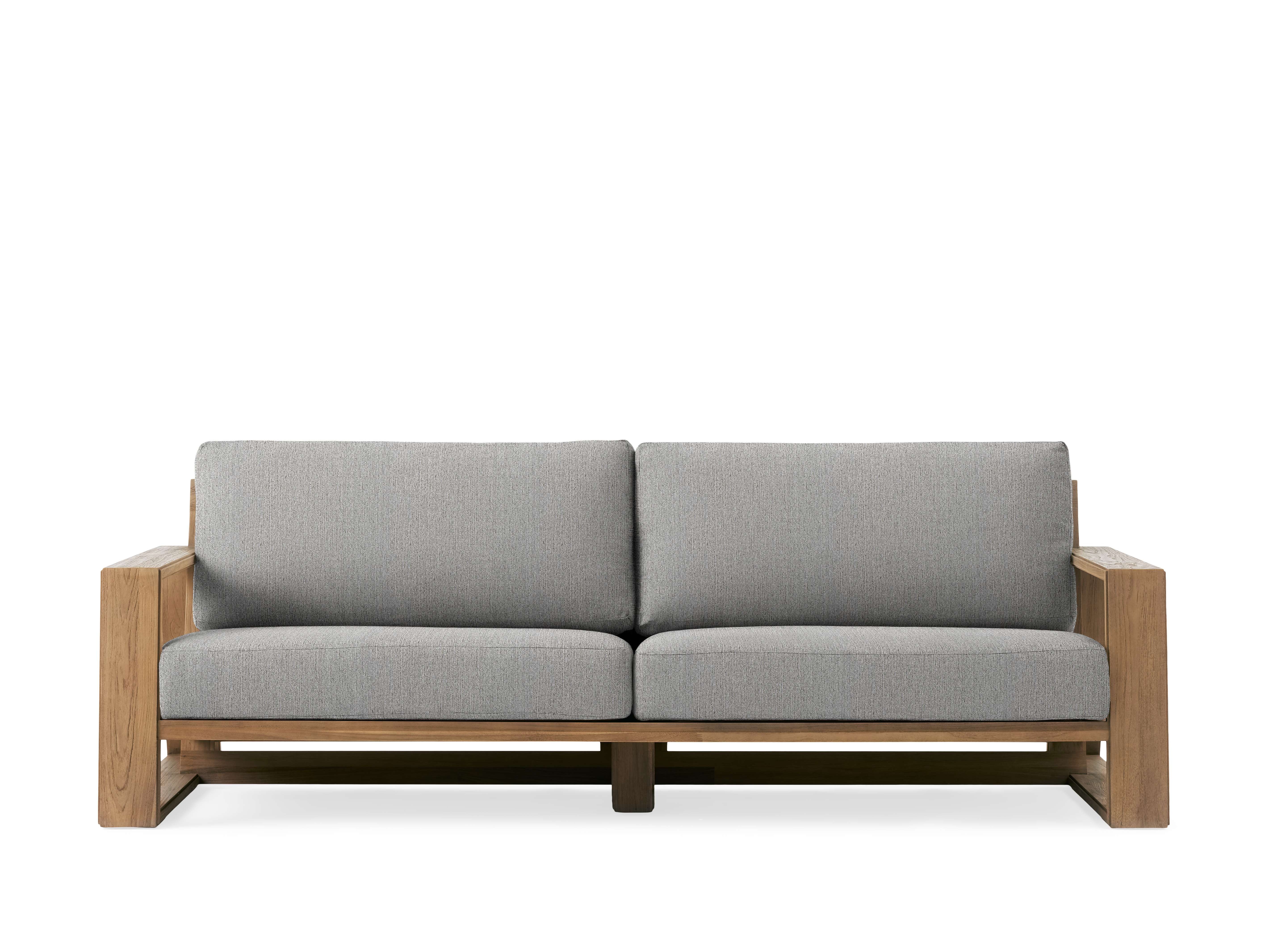 Canyon Outdoor Sofa Teak in Natural  Twilly Grey/Weathered Fawn 111" - Image 0