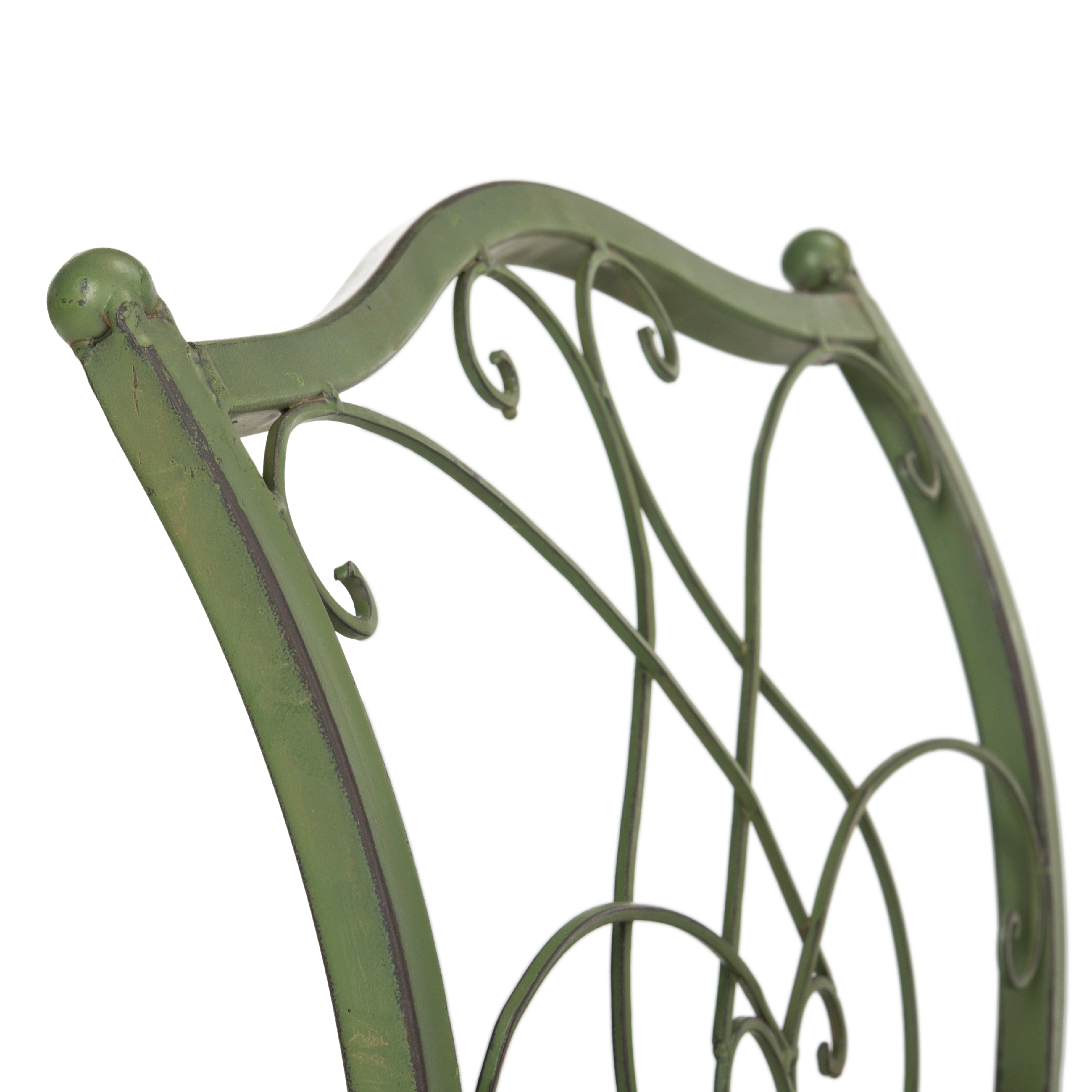 Arona Wrought Iron 51-Inch W Outdoor Garden Bench - Antique Green - Safavieh - Image 5
