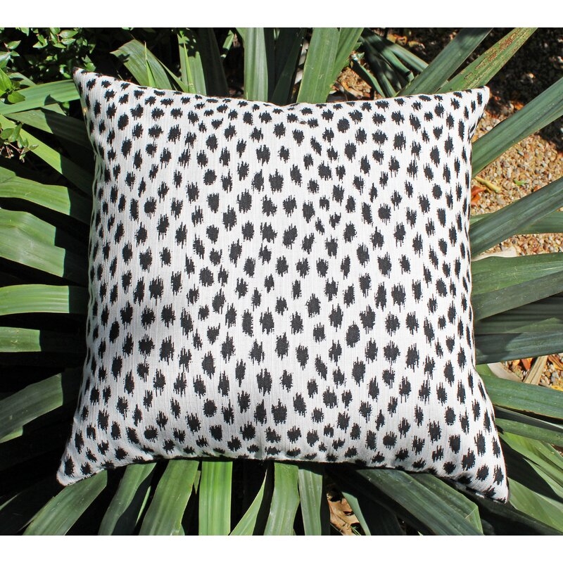 The Fabric Shoppe Pebble Beach Sunbrella Indoor/Outdoor Animal Print Throw Pillow Color: White - Image 0