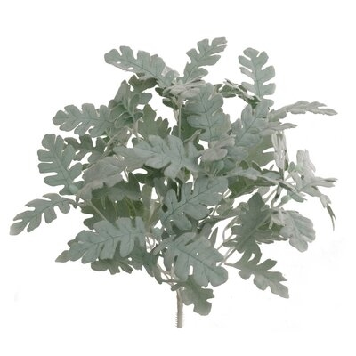 Silk Dusty Miller Bush With Flocked Leaves 16" X 14" House Plant Great For Year-Round Use. Christmas Fall Wedding Farmhouse Decor - Image 0