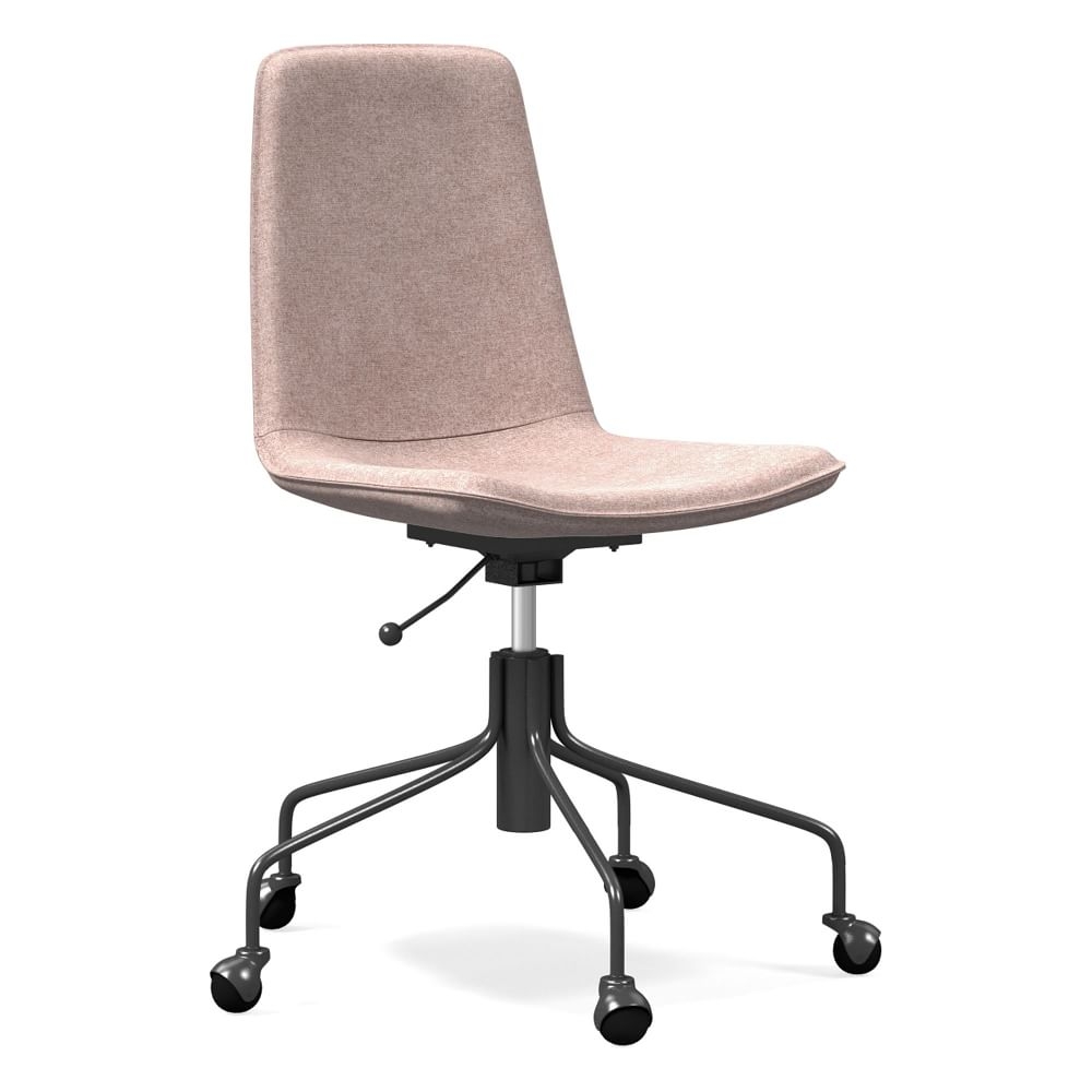 Slope Office Chair, Distressed Velvet, Light Pink - Image 0