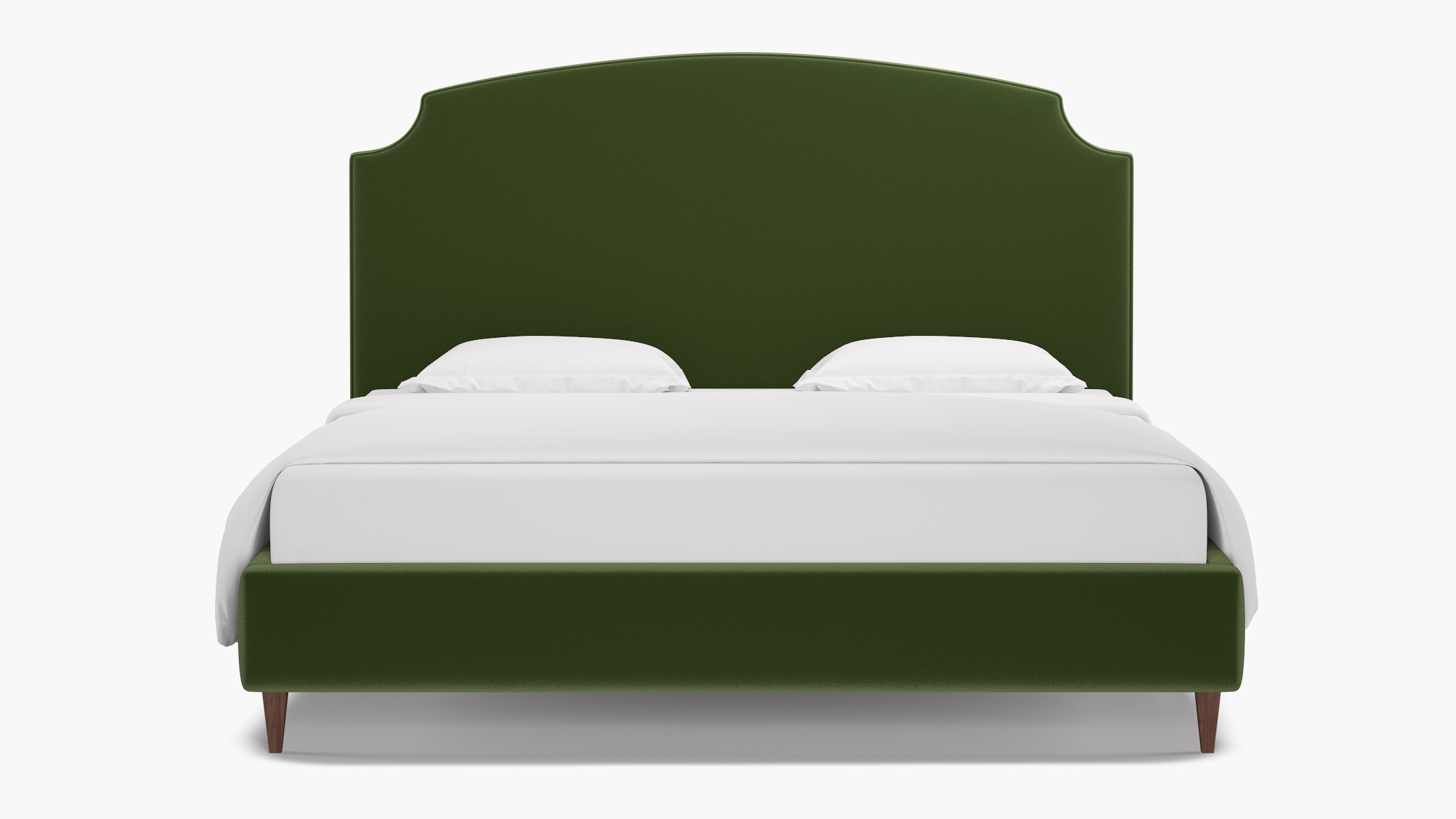 Cove Bed, Essex Performance Velvet, Walnut Square Tapered Leg, King - Image 0