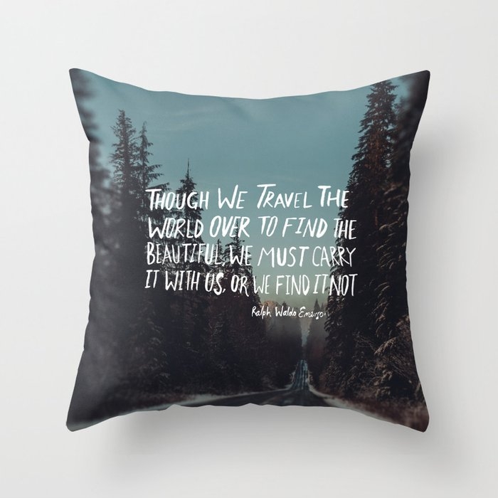 Road Trip Emerson Throw Pillow by Leah Flores - Cover (20" x 20") With Pillow Insert - Outdoor Pillow - Image 0