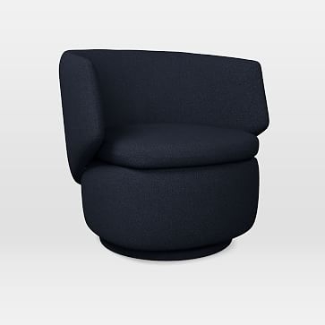 Crescent Swivel Chair, Twill, Black Indigo - Image 0