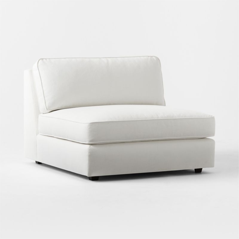 Malea White Performance Fabric Armless Chair - Image 2