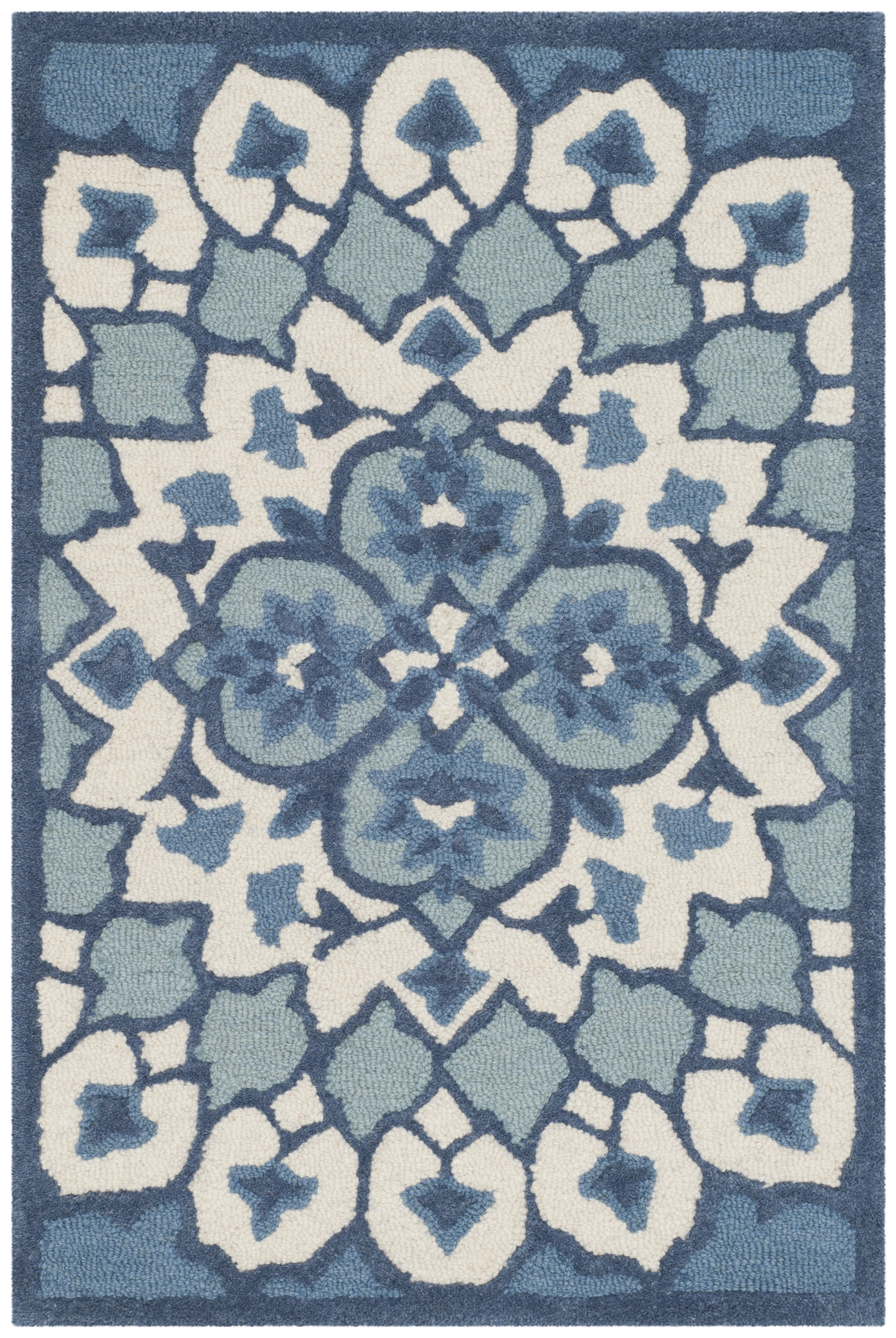 Arlo Home Hand Tufted Area Rug, BLG610G, Ivory/Blue,  2' X 3' - Image 0