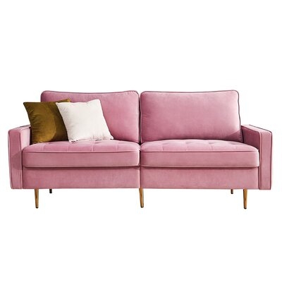 Mercer41 Modern Velvet Fabric Sofa (Pink) - Image 0