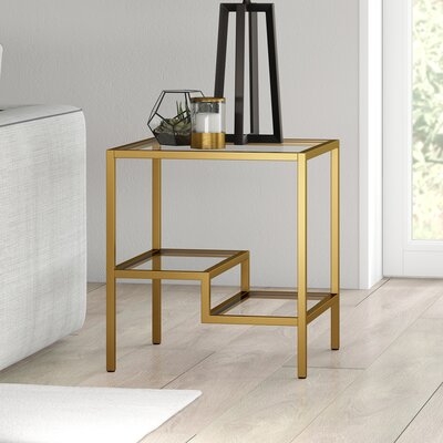 Merissa Glass Top End Table with Storage - Image 0