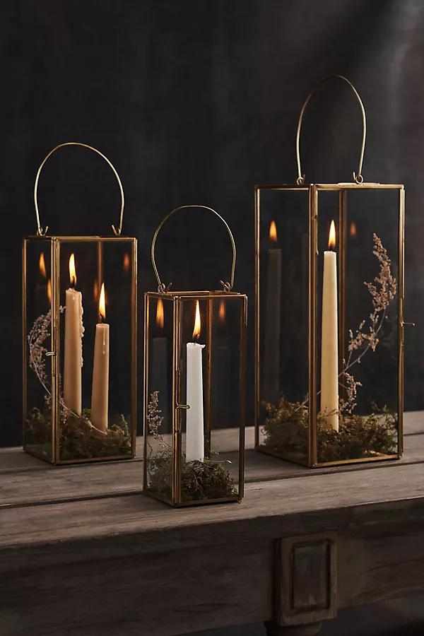 Slim Brass + Glass Lantern - Image 0