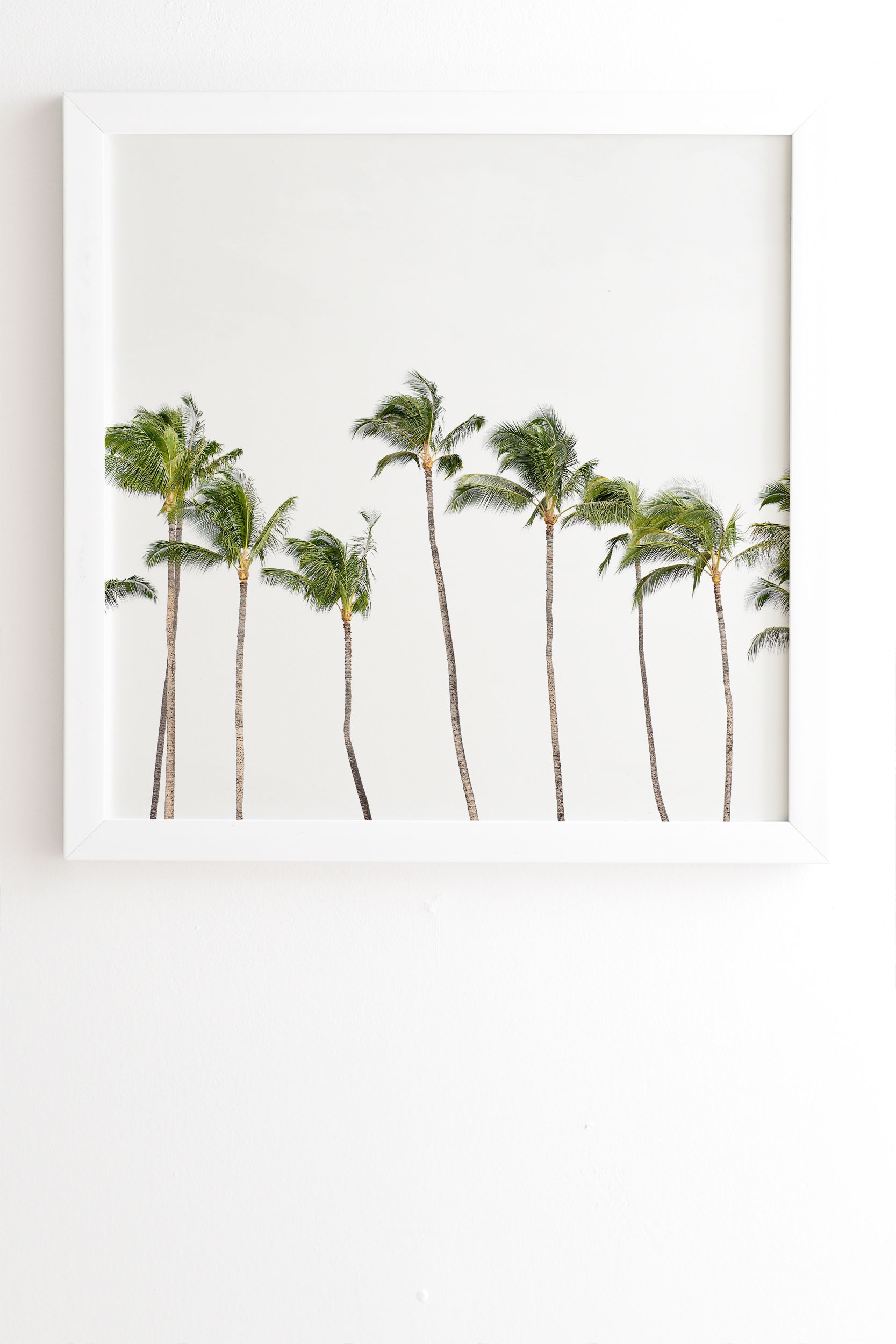 Minimal Palms by Bree Madden - Framed Wall Art Basic White 8" x 9.5" - Image 1