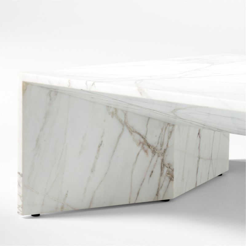 Ilise 50" White Marble Indoor/Outdoor Coffee Table - Image 3