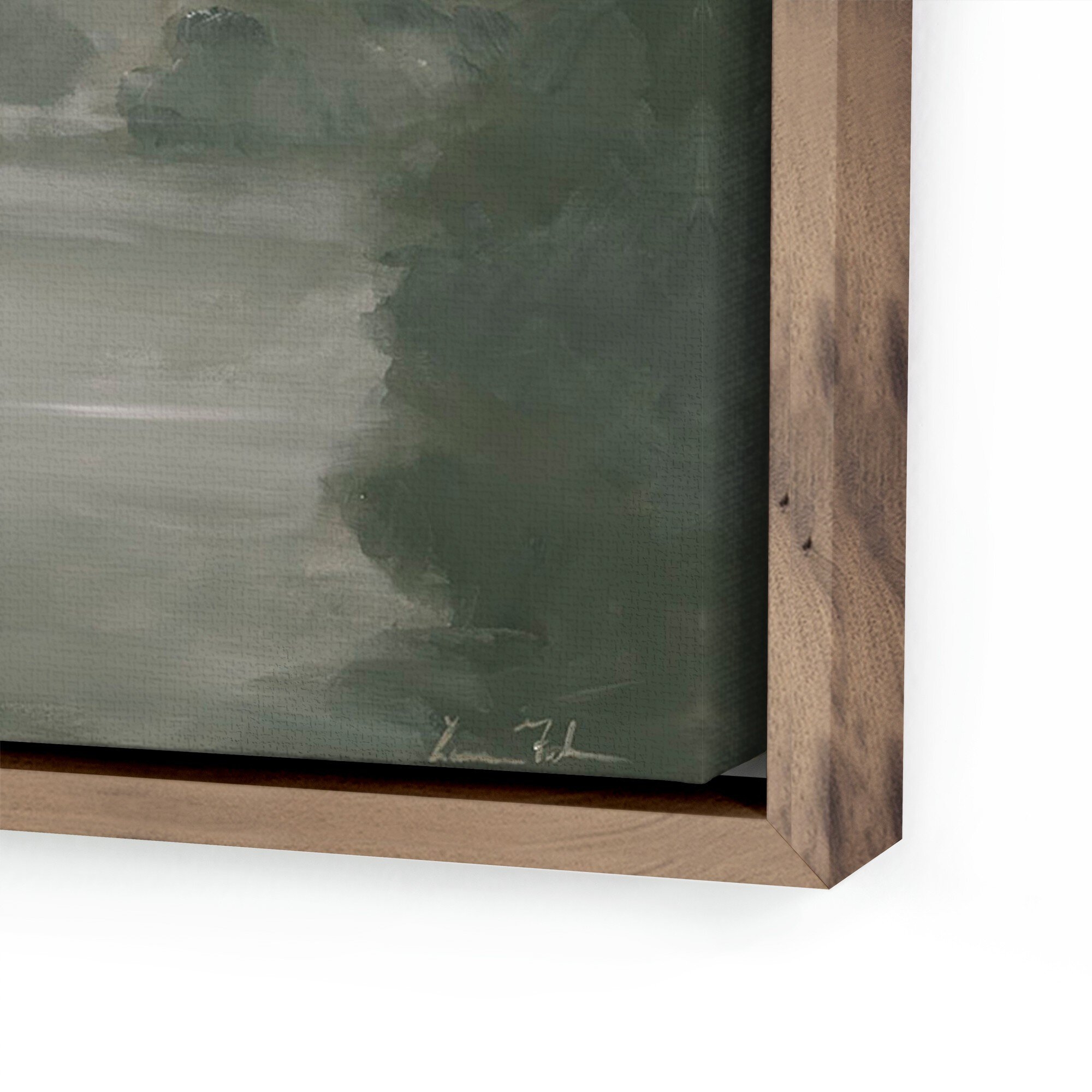 Into The Dawn by Lauren Fuhr - Rustic Walnut Floater - Image 1