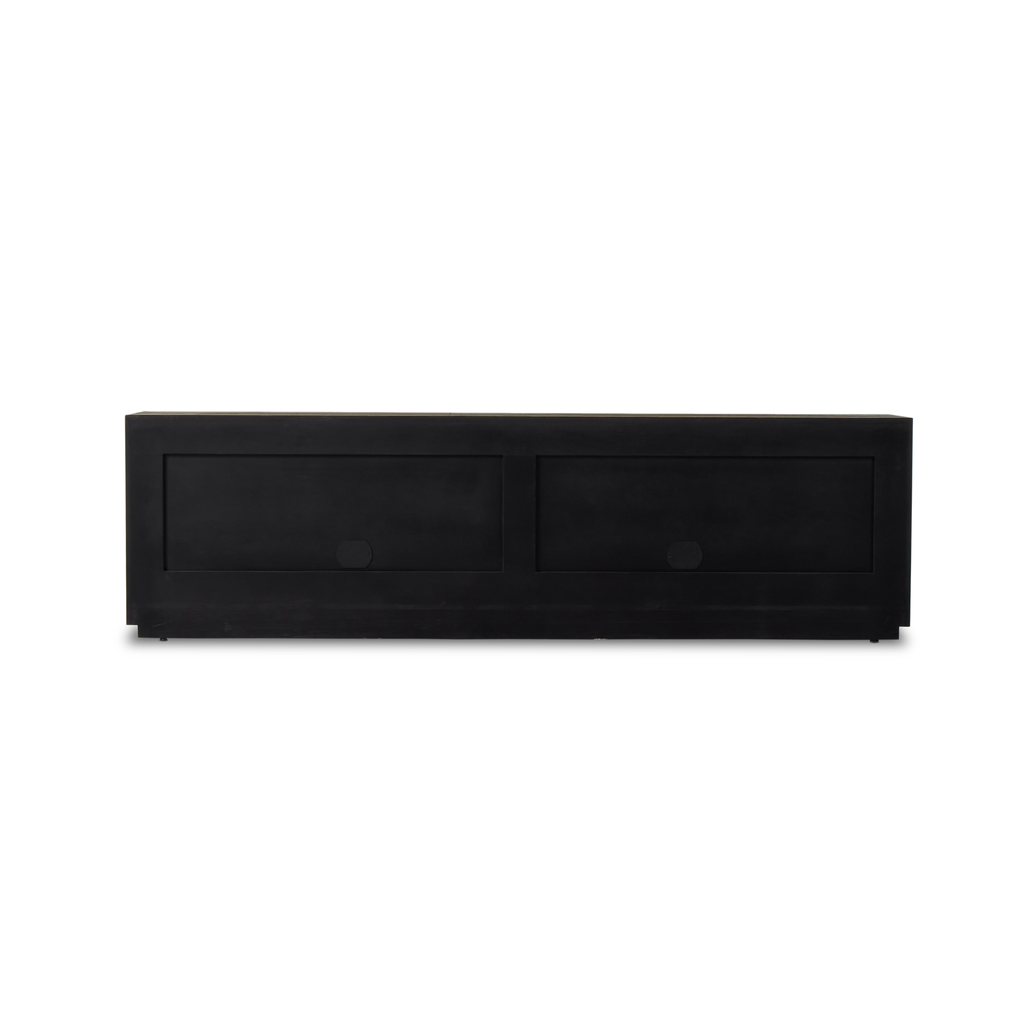 Abaso Media Console - Ebony Rustic Wormwood Oak - Image 3