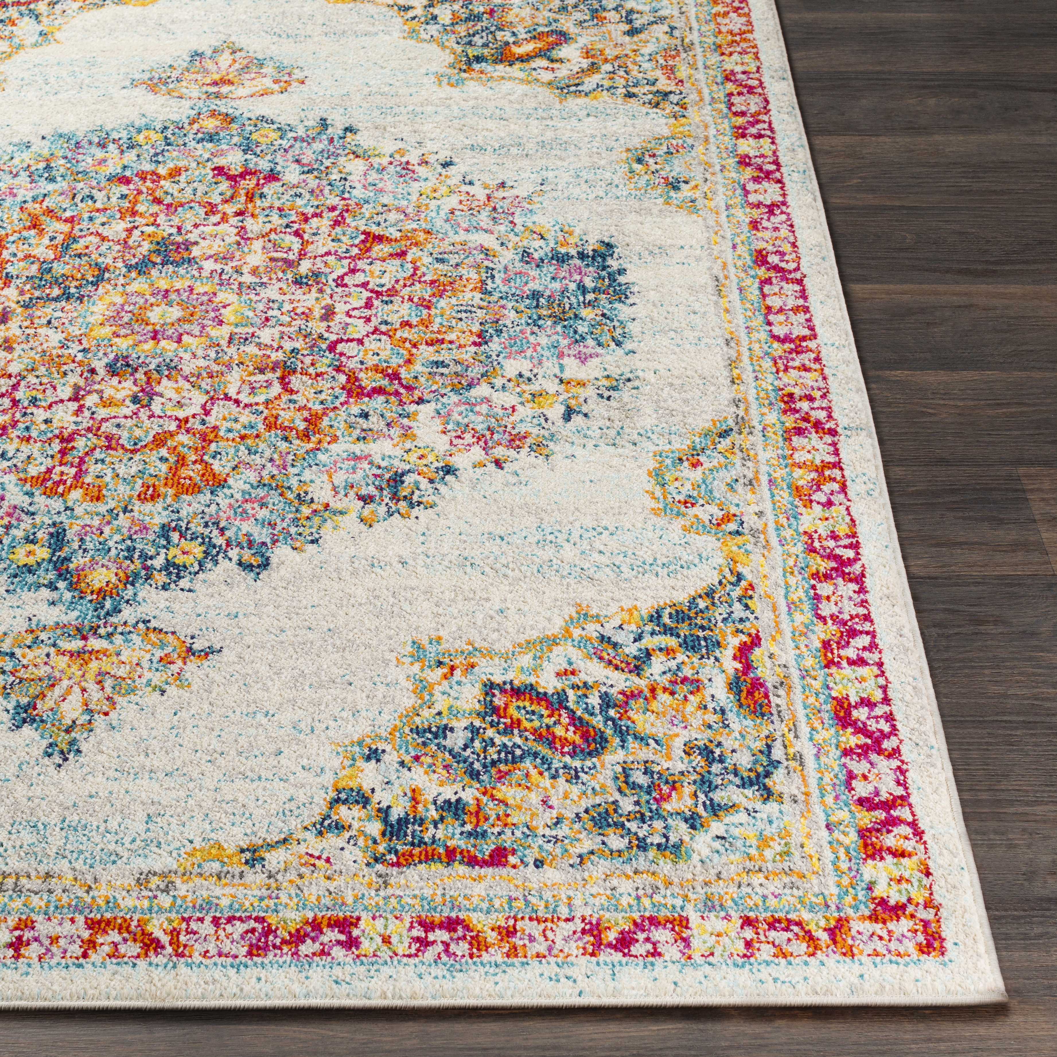 Morocco Green Indoor 6'7" x 9' Machine Woven Rug - Image 2