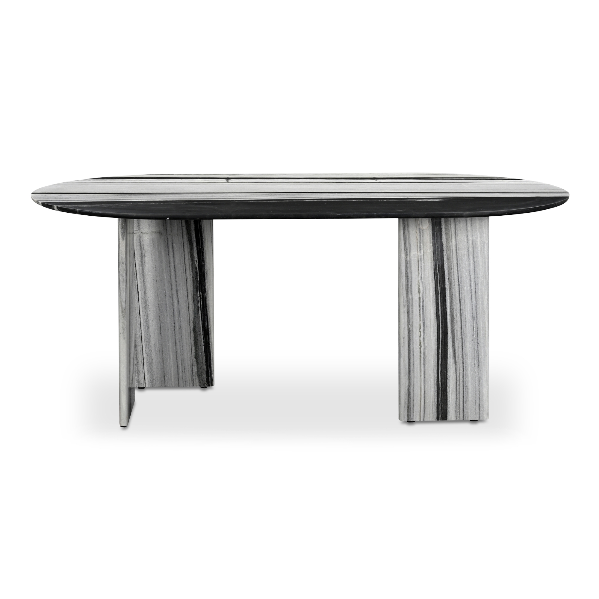 Celia Oval Dining Table Panda Marble - Image 0