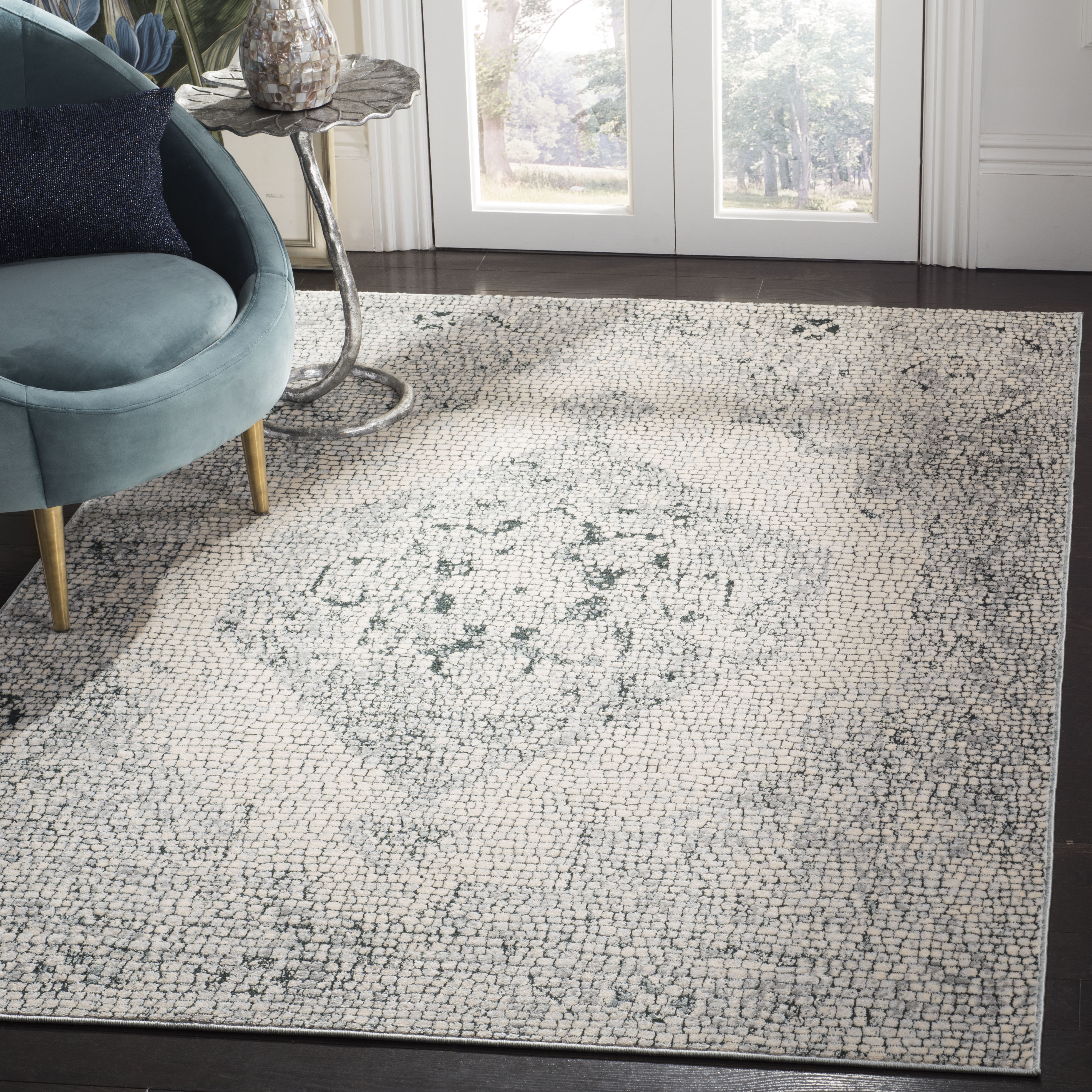Arlo Home Woven Area Rug, MAR410W, Light Sage,  5' 3" X 7' 6" - Image 1