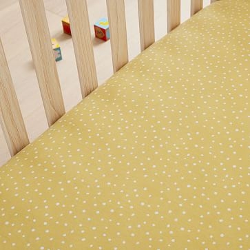 Flannel Tossed Dots Crib Sheet, Navy, WE Kids - Image 1