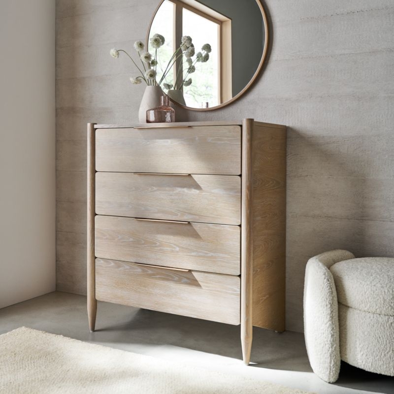 Edge Oak Round Wall Mirror - Image 2