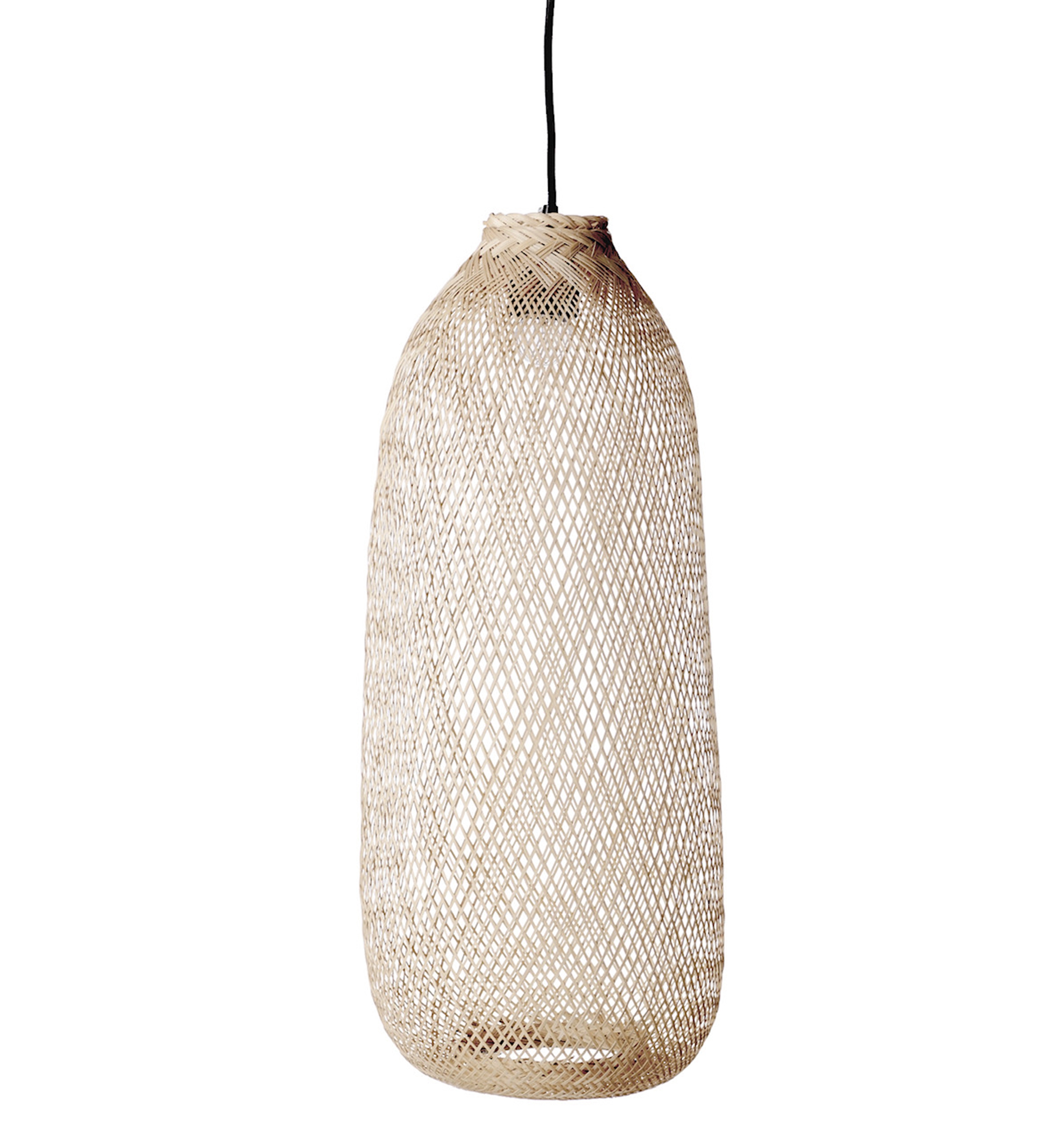 Oval Handwoven Bamboo Pendant Light with 8' Cord (Hardwire Only) - Image 0