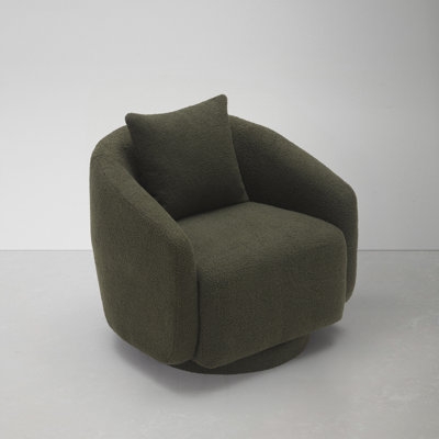Patternson 28.5'' Wide Velvet Swivel Barrel Chair - Image 0