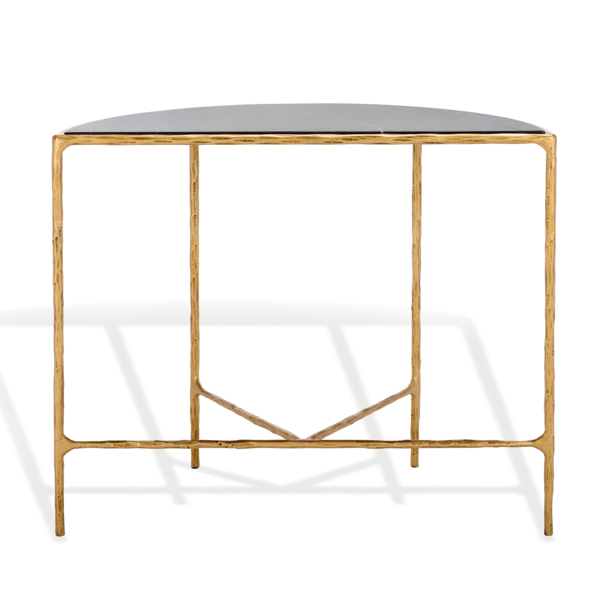Jessa Forged Metal Console Table - Brass/Black - Image 5