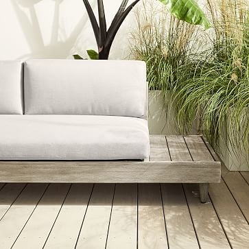 Portside Low Outdoor 162 in Sofa, Weathered Gray - Image 2