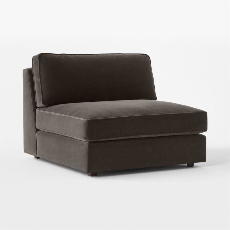 Malea Charcoal Grey Performance Fabric Armless Chair - Image 2