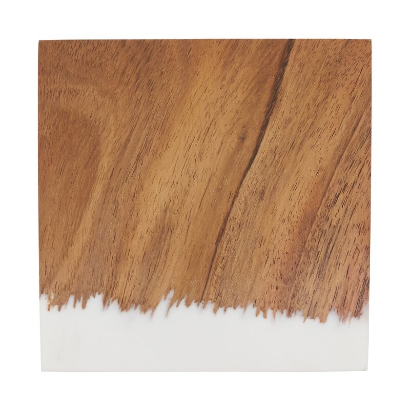 Branwen Glass Coasters with Wood and Resin Design (Set Of 4) - Image 4