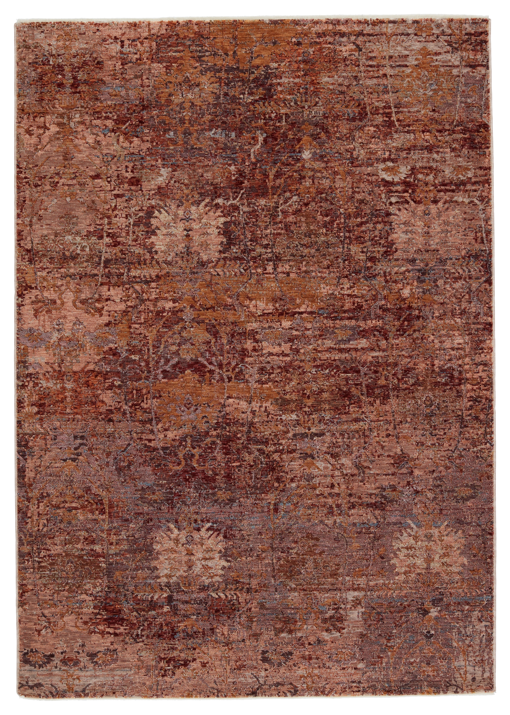 Ozella Floral Red/ Rust Area Rug (9'3"X13'3") - Image 0