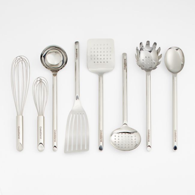 Crate & Barrel Stainless Utensils, Set of 8 - Image 0