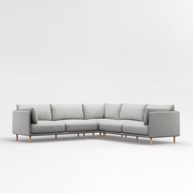 Wells 3-Piece L-Shaped Sectional Sofa with Natural Leg Finish - Image 0