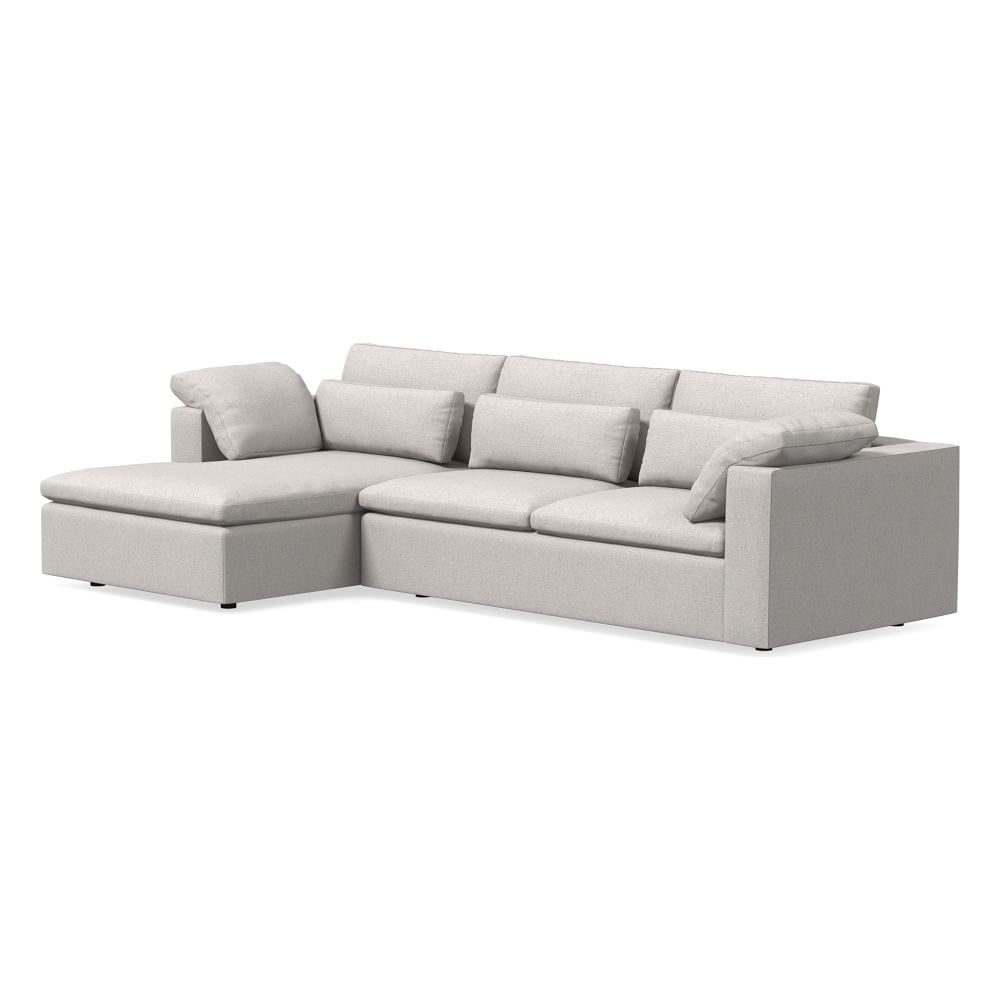 Harmony Modular 123" Left Multi-Seat 2-Piece Sleeper Sectional w/Storage, Performance Coastal Linen, Dove - Image 0