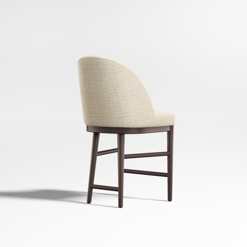 Ana Ivory Counter Stool with Brown Wood Legs - Image 5