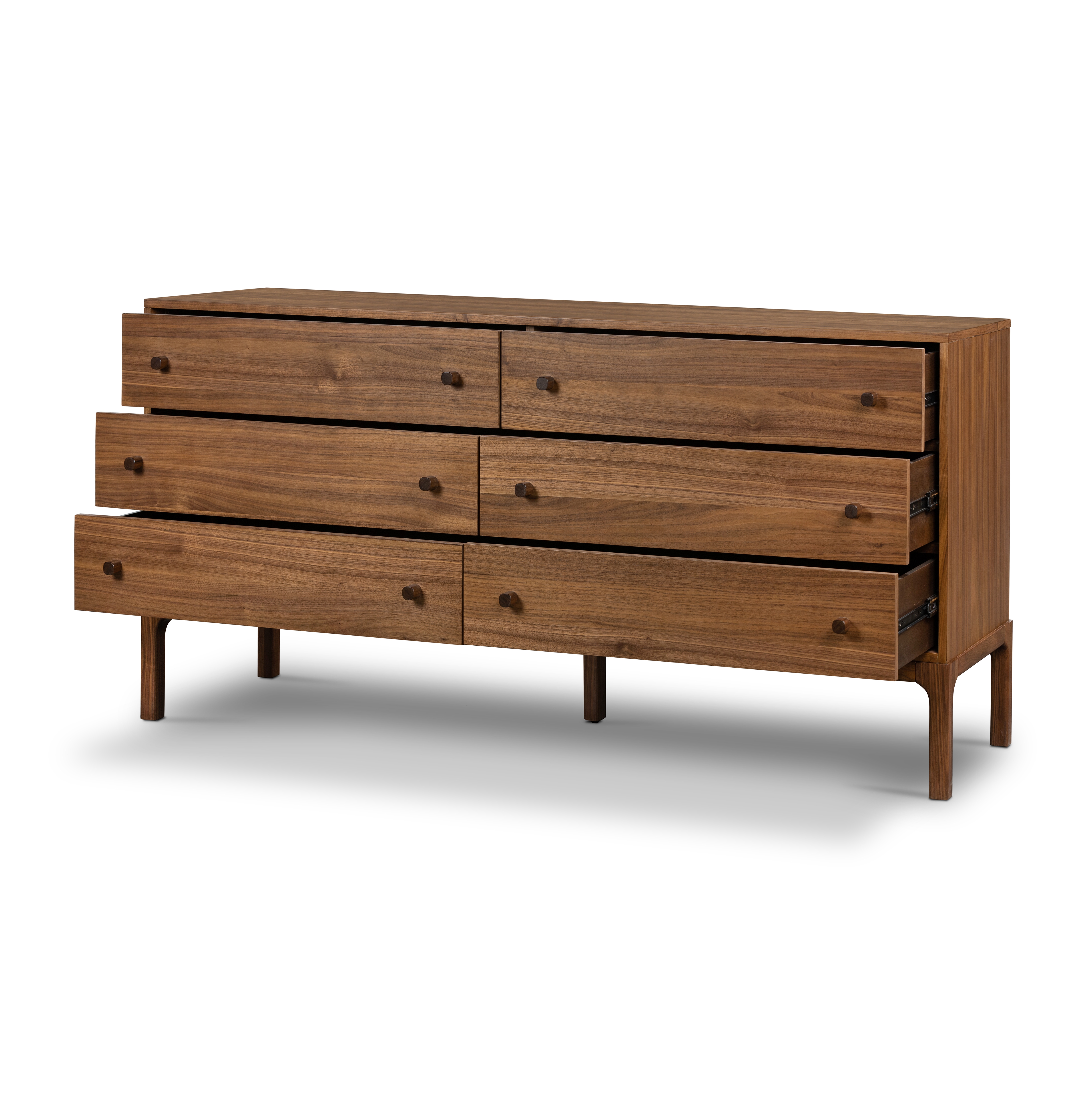 Arturo 6 Drawer Dresser-Natural Walnut - Image 4