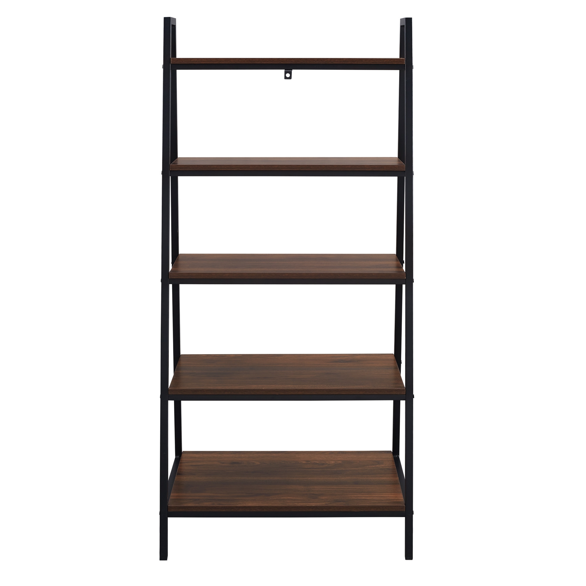 Contemporary Ladder Bookshelf, Dark Walnut - Image 3
