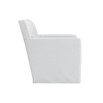 Brighton Slipcovered Chair, Standard Cushion, Performance Slub Weave, White - Image 3