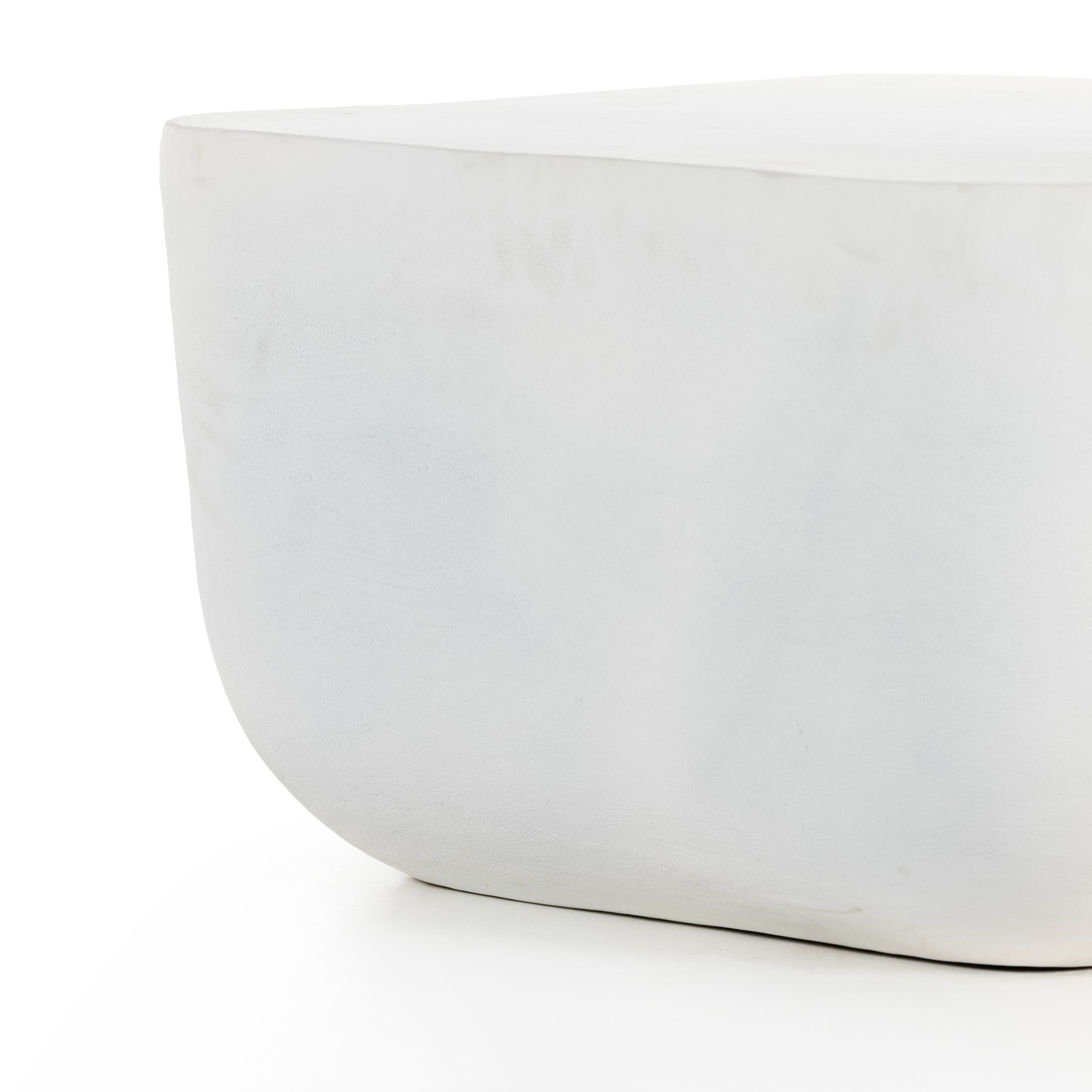 Basil Square Outdoor End Table - Matte White Cast Aluminum - Image 7