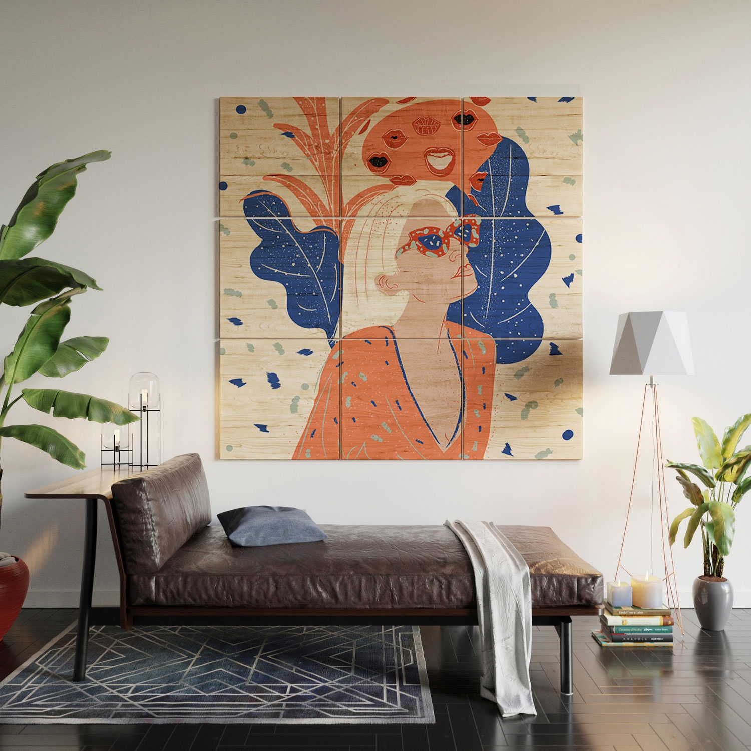 Thinkin About Kissin You by Alja Horvat - Wood Wall Mural5' x 5' (Nine 20" wood Squares) - Image 4