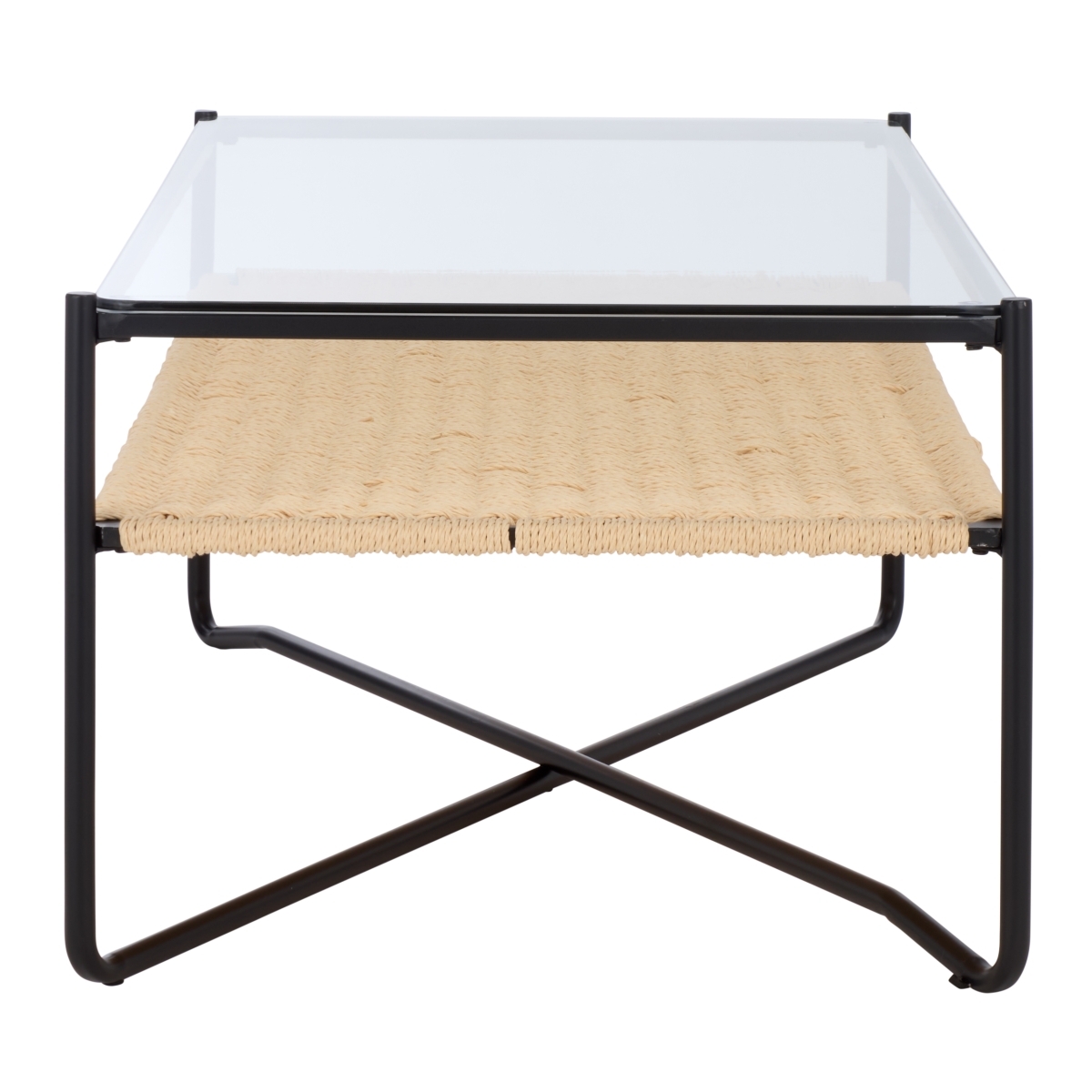 Omaka 1 Shelf Coffee Table - Natural / Black - Safavieh - Image 5