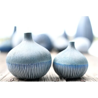 2 Piece Atherton Blue Porcelain Table Vase Set - Image 0