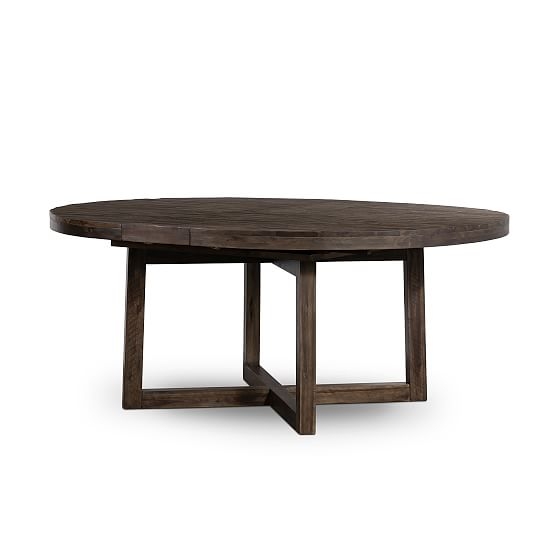 Logan Round Expandable Dining Table, Rubbed Black - Image 0