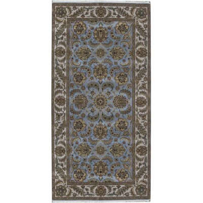 One-of-a-Kind Trinity Hand-Knotted Light Blue/Ivory 5'3" x 10'5" Runner Wool Area Rug - Image 0
