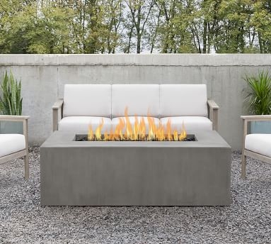 Arbor Concrete 60" x 30" Rectangular Propane Fire Pit Table, Flint - Image 4