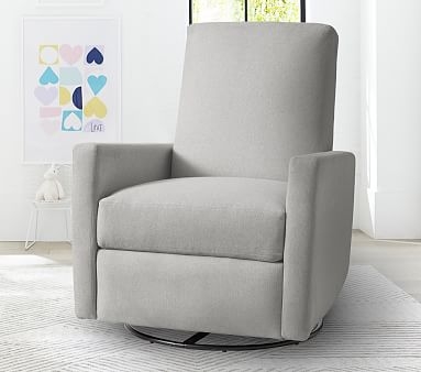 Phoenix Manual Swivel Glider & Recliner, Performance Brushed Chenille, Dove - Image 2